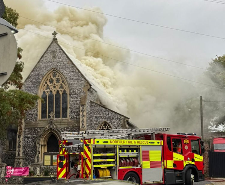 Fire-hit Norfolk church prays for 2027 re-opening