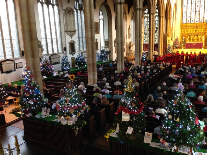 Christmas trees sparkle for local charities in Norwich church